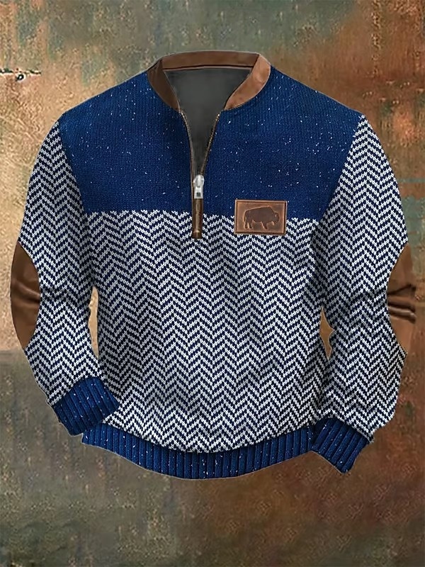 Per uomo Maglia Felpa con zip corta Nero Verde militare Blu marino Grigio Mezza zip Blocco di colori Mucca Testurizzato Sport & Outdoor Quotidiano Ferie Poliestere Streetwear Casual Primavera del 2025 a $30.99 –P1