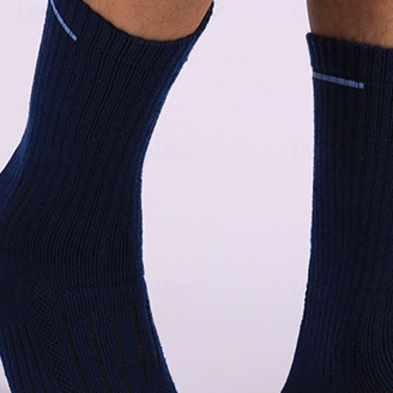 1 Par Hombre Mujer calcetines de lana merino Calcetines para correr Mantiene abrigado Transpirable Anti ampollas Grueso Al aire libre tripulación media Retazos Lana Merina Gris oscuro Negro Azul 2025 - $15.99 –P11