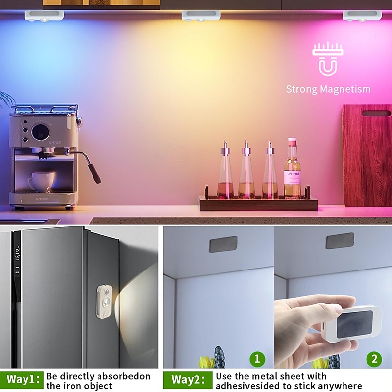 Under Cabinet Lights,Mini Rechargeable Motion Sensor Night Light Indoor Thanksgiving Day New Year's Other Battery Powered 1PC 2025 - $12.49 –P6