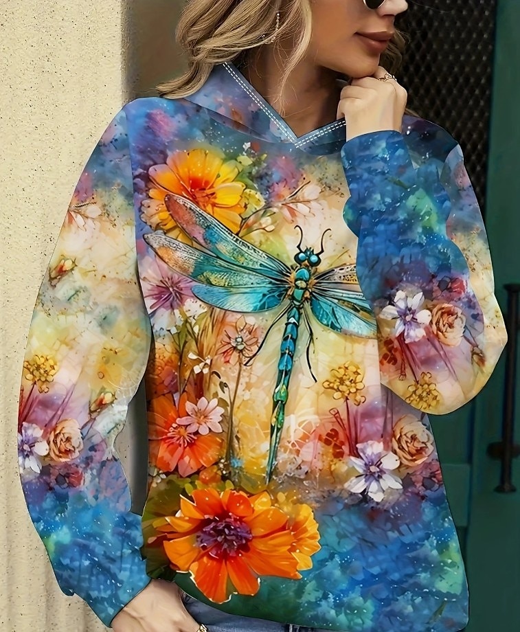 Femmes Sweat à capuche Fleuri Animal Papillon Élégant ancien Rétro manche longue À capuche Hauts Réguliers Rue Tenue Quotidienne Imprimé Rose Claire Bleu Printemps Automne Hiver de 2025 ? $24.99 –P3