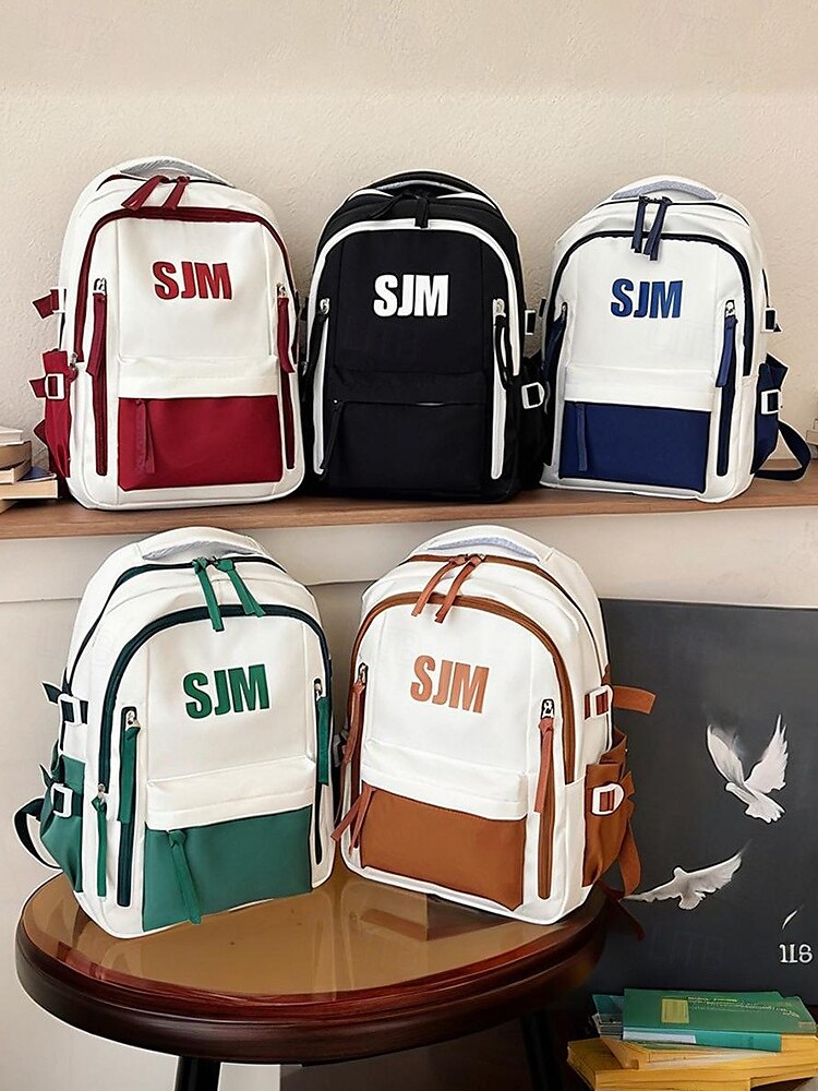Preppy-Rucksack für Damen in mehreren Farben mit SJM-Logo – leicht und robust mit verstellbaren Schultergurten, geeignet als Freizeittasche und Schultasche für den täglichen Gebrauch 2025 - $26.99 –P5