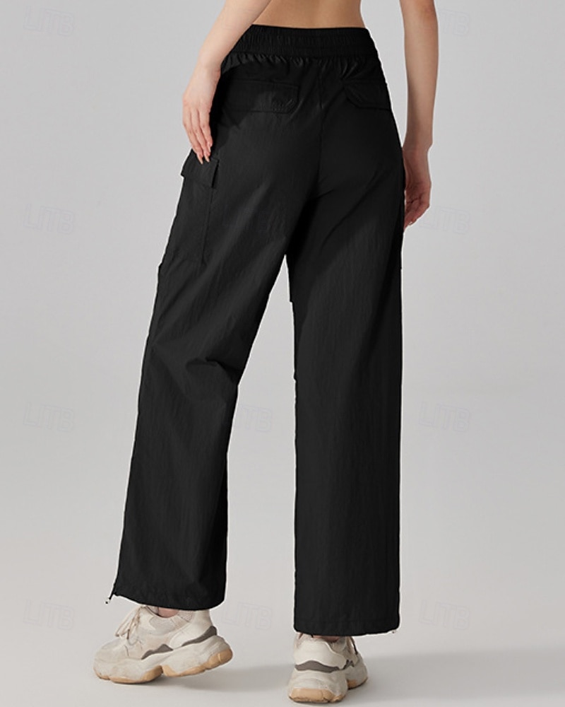 Damen Cargohosen Wanderhosen Gerade geschnittene Hose Außen Normale Passform Wasserdicht Sonnenschutz Winddicht Schnelltrocknend Unterteile Kordelzug Leicht Schwarz Khaki Camping / Wandern 2025 - $27.99 –P11
