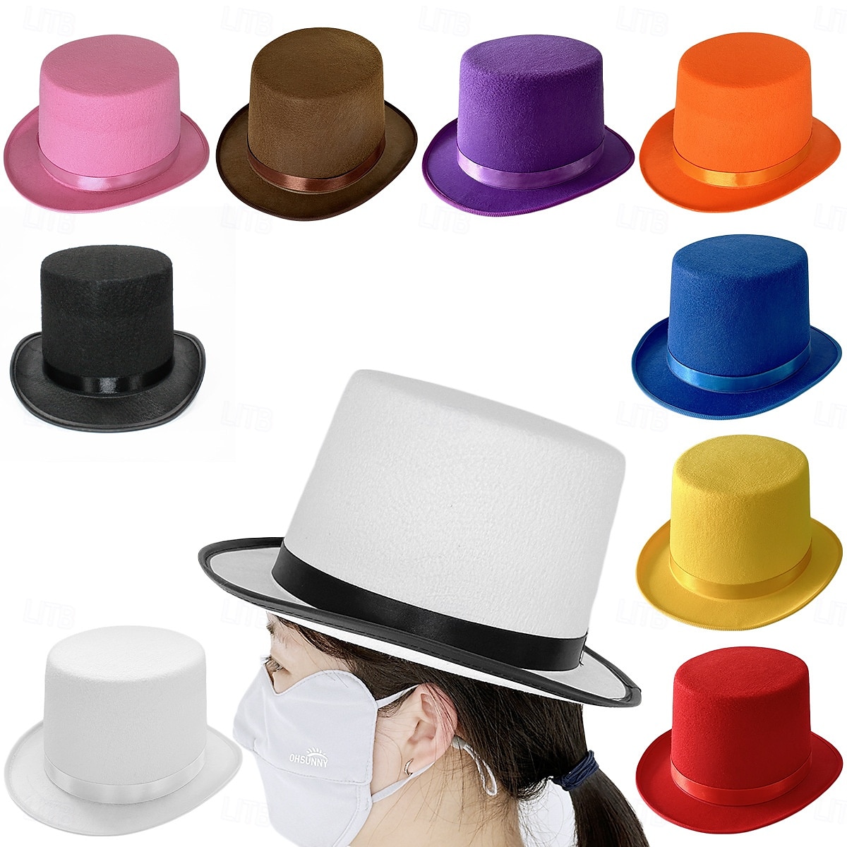 Sombrero de mago para espectáculos, sombrero Lincoln, sombrero alto de espectáculo, sombrero de jazz retro de 13 cm, estilo británico, combinable. 2025 - $8.99 –P1