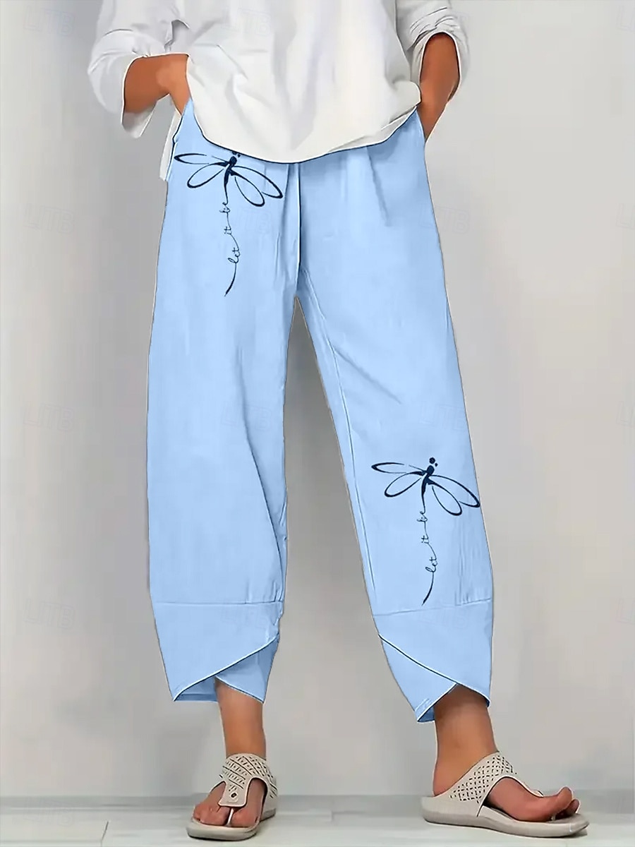 Per donna Chinos Pantaloni Larghi Vacanza Vintage Stile Etnico Lunghezza alla caviglia Vita Alta Grafico Coulisse Patchwork Ricamato Traspirante Micro-elastico Casuale Quotidiano Vacanza Bianco Cachi del 2026 a $24.99 –P7