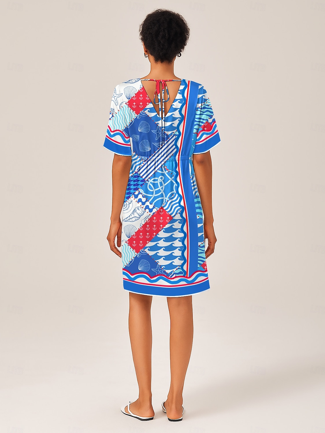 Dames Vrouw Normaal shirt Oceaan Casual Koude schouder Marineblauw Lange mouw Elegant Vakantie Hedendaagse koude schouder Zomer 2025 - $52.99 –P3