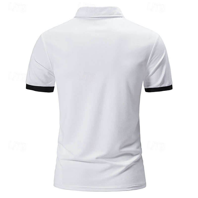 Per uomo Polo in Cotone Maglia da golf Casuale Sportivo Bavero Colletto Polo a Coste Manica Corta Moda Essenziale Semplice Classico Estate Primavera Vestibilità aderente Nero Bianco Giallo Rosso Polo del 2025 a $18.99 –P3
