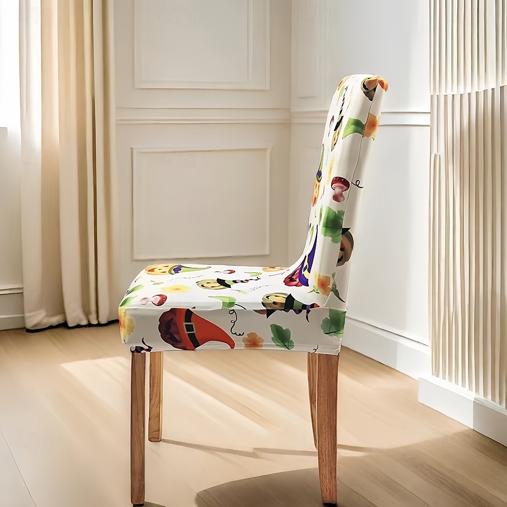 Stuhlhussen für Esszimmerstühle mit Halloween-Aufdruck – festliches, gruseliges Design, dehnbar und strapazierfähig, perfekt als Partydekoration im Esszimmer. 2025 - $12.49 –P10