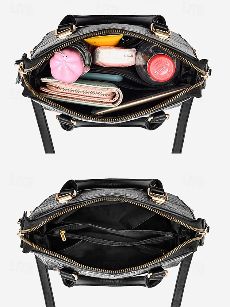 Dámská kabelka z umělé kůže s krokodýlím vzorem a střapcovým přívěskem – elegantní horní ucho a crossbody kabelka do práce, na nákupy i na každodenní výlety 2025 - $19.99 –P7