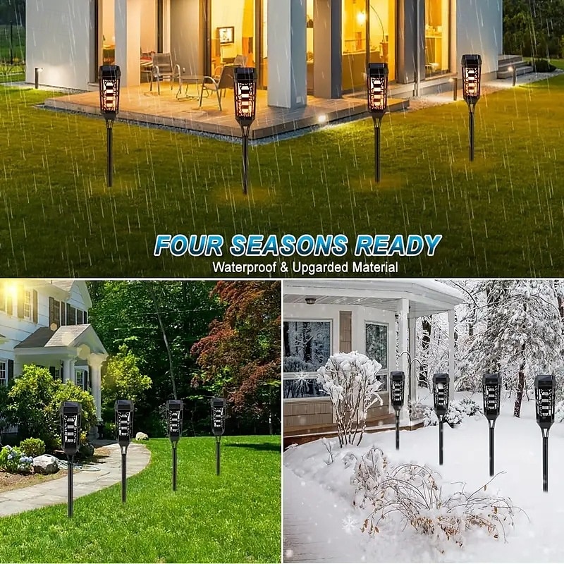 8 Pcs Outdoor Waterproof Solar Flashing Flames Plug in Lights Sensor Lights Garden Courtyard Lawn Path Christmas Halloween Festival Atmosphere Decorative Lights Landscape Lights 2025 - $81.99 –P16