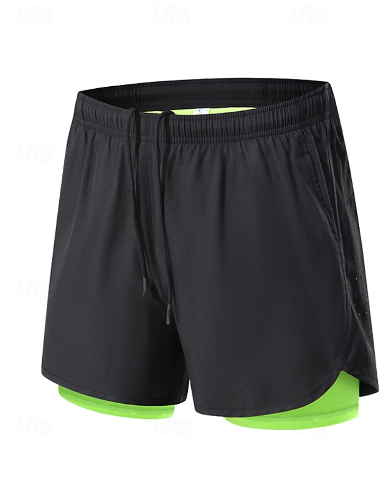 Homme short avec collants Patchwork Shorts Extérieur Sport & Loisir Occasionnel Respirant Séchage Rapide Léger Tennis Le golf Course Coupe régulière Tenue de sport Tenues de Sport Bloc de Couleur de 2025 ? $15.19 –P4