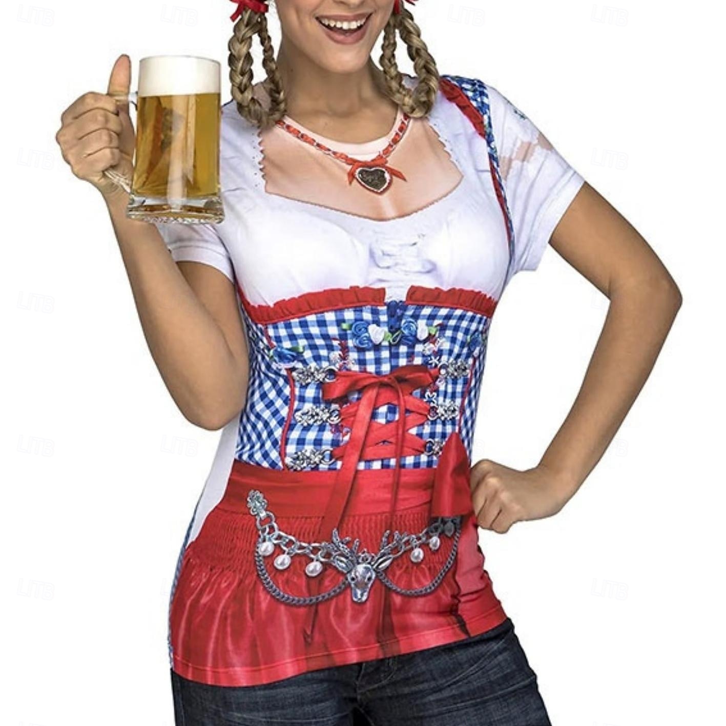 Trička Bavorský Mnichov němčina Vysokohorský Trička Grafika pro Dámské Dospělé 3D tisk pro Karneval Pivo Oktoberfest Párty Běžné / Denní 2026 - $17.49 –P3