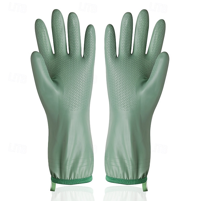 Waterproof Dishwashing Gloves for Kitchen Cleaning, Long Plush Rubber Gloves for Winter, Durable Household Chores Laundry Gloves 2025 - $9.99 –P4