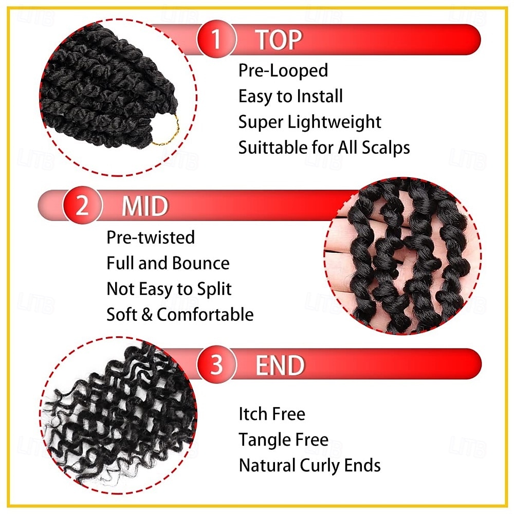 Pre-Twisted Passion Twist Hair 8 Packs 112 Strands Pre Looped Passion Twist Braiding Hair for Women Short Passion Twists Crochet Hair Synthetic Hair Extensions 2025 - $47.99 –P6