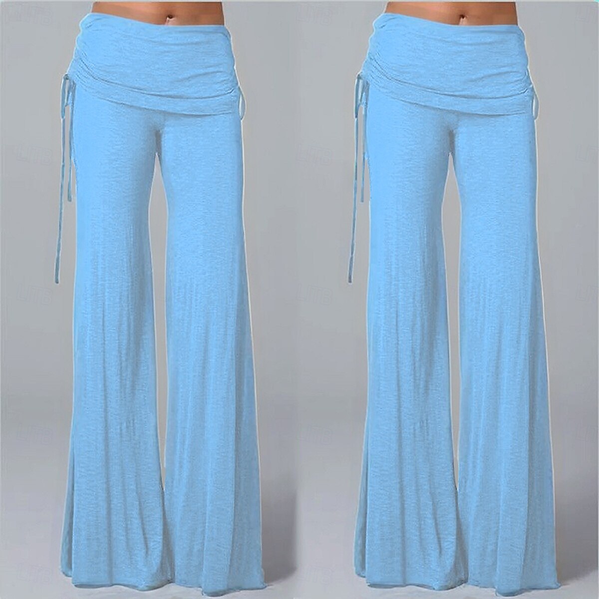 Women's Wide Leg Yoga Pants Smocked Waist Pants High Waist Dancewear Bottoms Quick Dry Violet White Black Yoga Pilates Dance Sports Activewear Micro-elastic Loose Athletic Casual Athleisure 2026 - $23.99 –P12