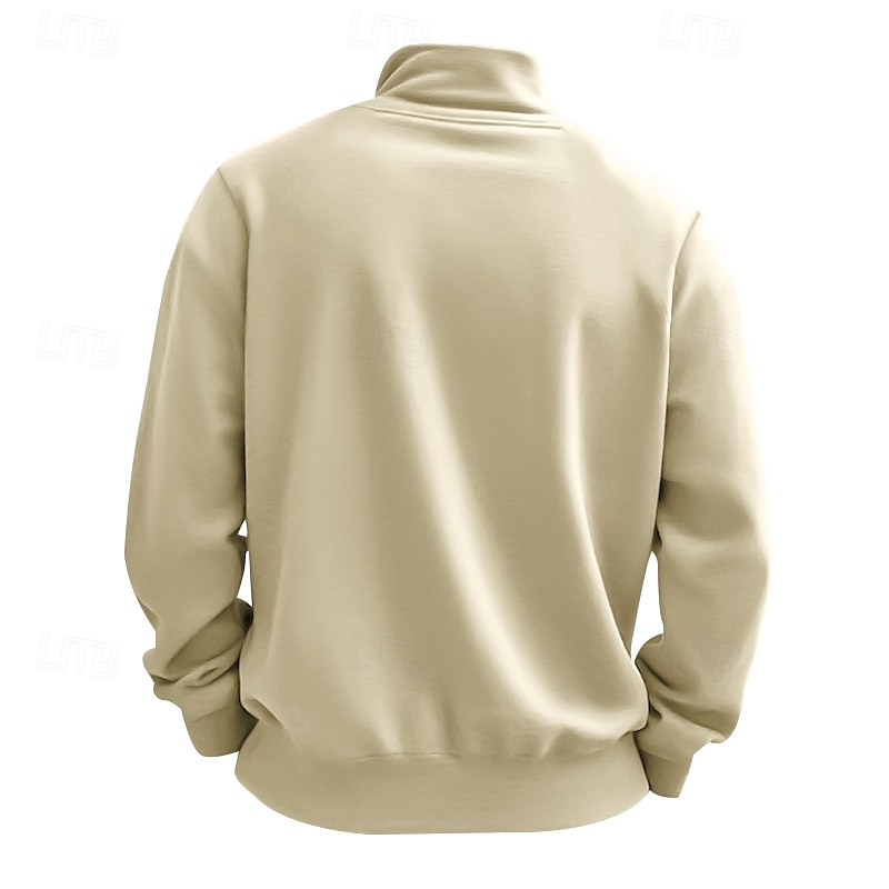 Men's Sweatshirt Quarter Zip Sweatshirt Apricot Black White Wine Red Half Zip Plain Sports & Outdoor Daily Holiday Polyester Streetwear Basic Casual Summer Spring Clothing Apparel Hoodies Sweatshirts  2026 - $28.99 –P9