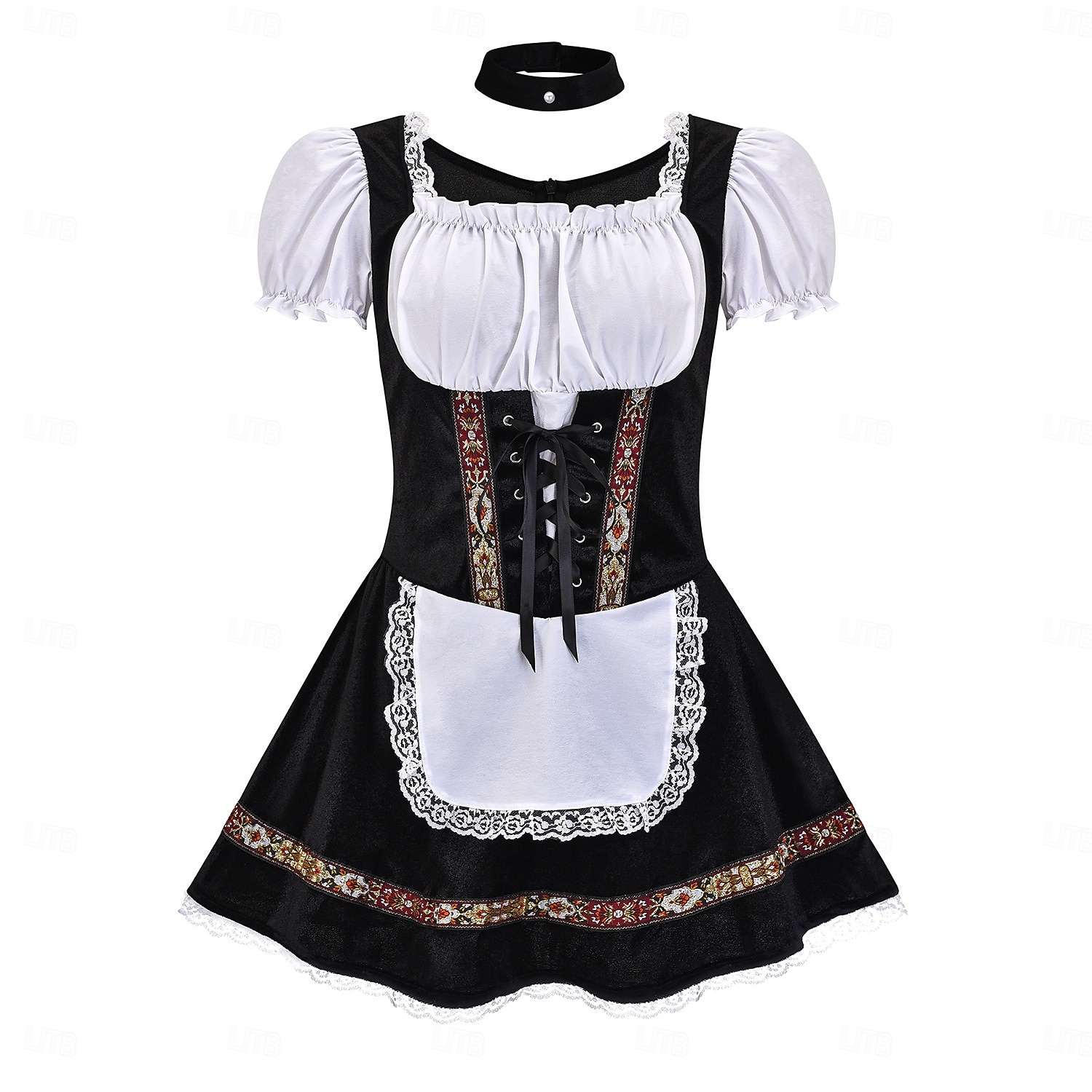 Oktoberfest Mini Sukienka Dirndl Pokojówka Seksowny bawarski Alpejski Łąki Damskie Impreza Festiwal Piwa Tkanina w stylu tradycyjnym (30 cm) 2026 - $37.99 –P1