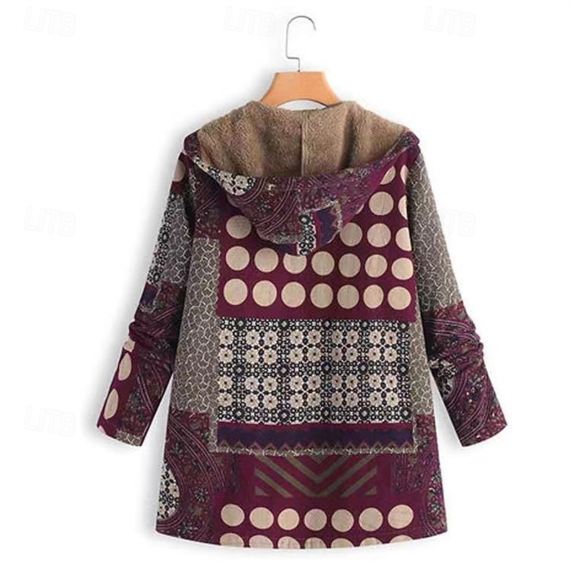 Femmes Veste en Polaire Manteau Veste à Capuche Chaud Confortable Fermeture éclair Avec Poches Mode Moderne Occasionnel Géométrique Sortir Week-end Fermeture éclair Régulier À capuche Coupe régulière de 2025 ? $29.99 –P3