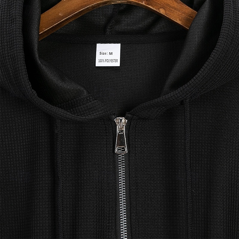Homens Moletom com zíper Moletom Moletom Zip Preto Branco Azul Cáqui Cinzento Com Capuz Tecido Quarter Zip Desportos e Ar livre Casual Diário Roupa de rua Legal Roupa de Esporte Todas as Estações de 2025 por $30.99 –P11