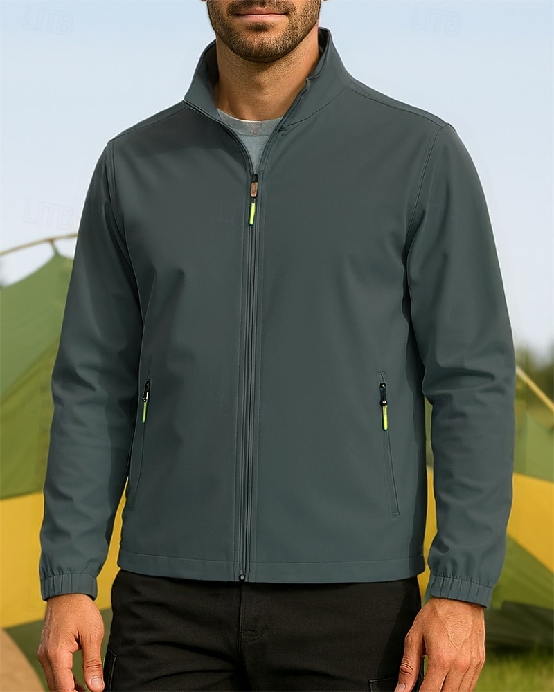 Муж. Куртка для туризма и прогулок Спортивная куртка Дождевик На открытом воздухе Водонепроницаемость Легкость Дышащий Походная одежда Походная одежда Весна Осень Жакет Теннис Гольф Бег Сплошной цвет 2025 - $29.99 –P6