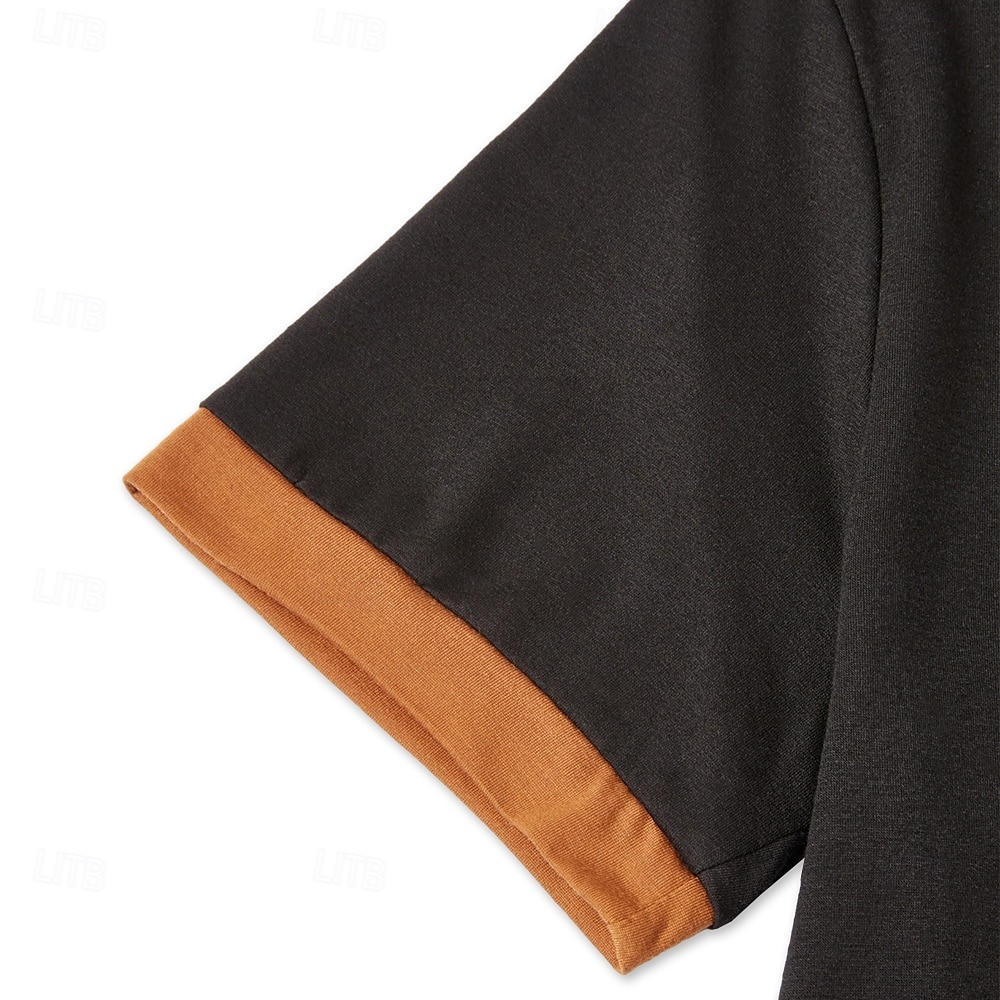 Men's T Shirt Tee Top Short Sleeve Short Sleeves V Neck Notched Summer Color Block Fashion Designer Basic Classic Style Vacation Street Going out White Black Navy Blue Top Tee for Men 2025 - $15.49 –P8