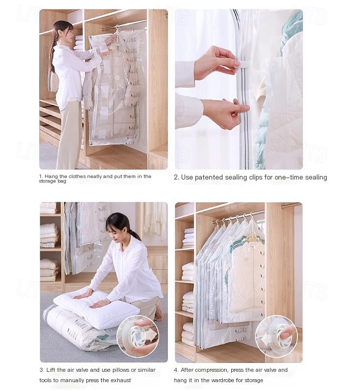 taili 1 τεμάχιο κρεμαστές σακούλες κενού ασφαλείας για ρούχα, κοστούμια και σακάκια, οργανωτές ντουλαπιών, ταξίδια 2025 - $17.99 –P3