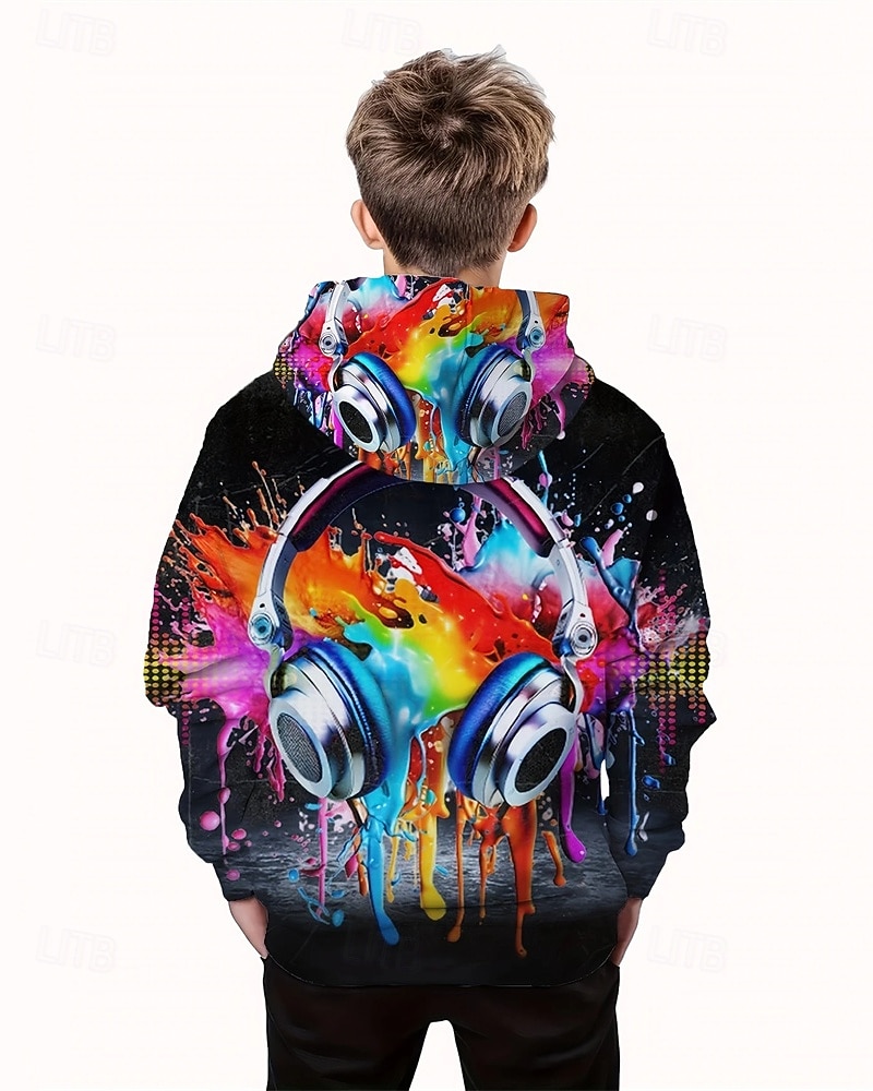 Jungen 3D Grafik Kapuzensweatshirt Langarm Frühling Herbst Mode Streetwear Kinder 4-12 Jahre Mit Kapuze Outdoor Lässig Täglich Normale Passform 2026 - $18.99 –P2