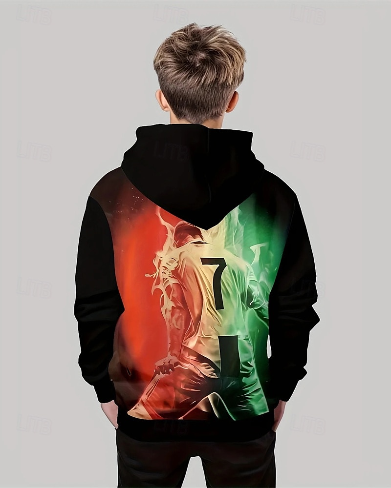 Pojkar 3D Grafisk Huvtröja Långärmad Vår Höst Mode Streetwear Barn 4-12 år Huva Utomhus Ledigt Dagligen Normal 2025 - $18.99 –P2