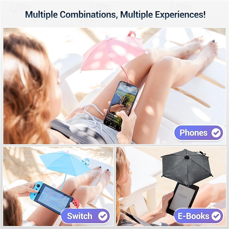 магнитный зонт для телефона от солнца, уличный солнцезащитный козырек для телефона с гибким углом наклона &вращающееся кольцо для телефона-зонтика для iPhone 16 15 14 13 12 pro maxmag-safe case 2025 - $20.99 –P7