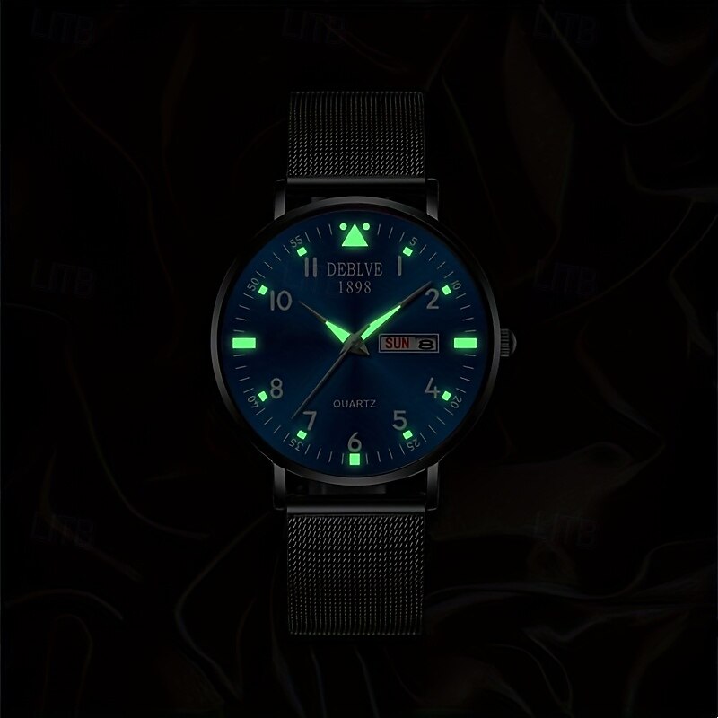 A New Milan Stainless Steel Bracelet Business Quartz Watch With A Px7 Water Resistance Rating And Luminous Date And Day Display. It Is A Fashionable Trendy Casual And Versatile Sports Men'S Business 2025 - $16.99 –P2