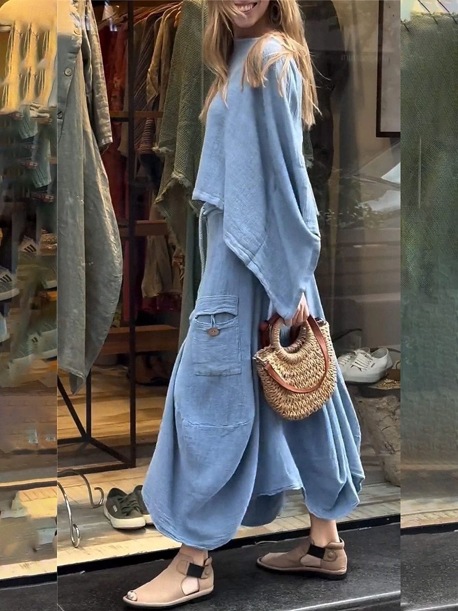 Femmes Élégant Mode Basique Ensembles de Pantalons manche longue Col rond Couleur Unie Extérieur Travail Occasionnel Noir Blanche Jaune Été Coupe régulière de 2025 ? $47.99 –P6