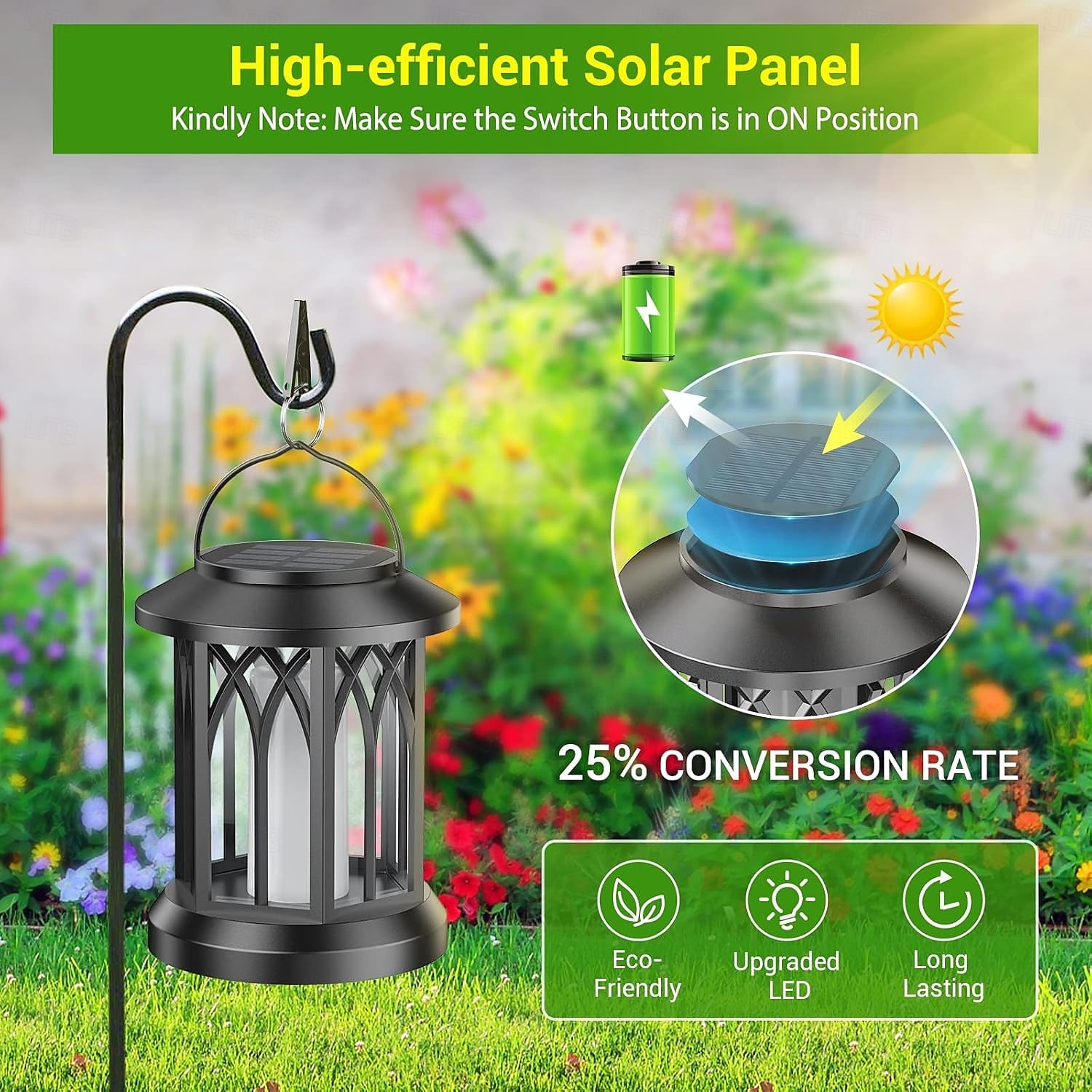 Solar Flickering Flame Lantern Outdoor Lights  Waterproof Hanging Solar Lanterns Lights Solar Powered Lanterns Outdoor for Patio Yard Deck Pathway 2025 - $24.99 –P3