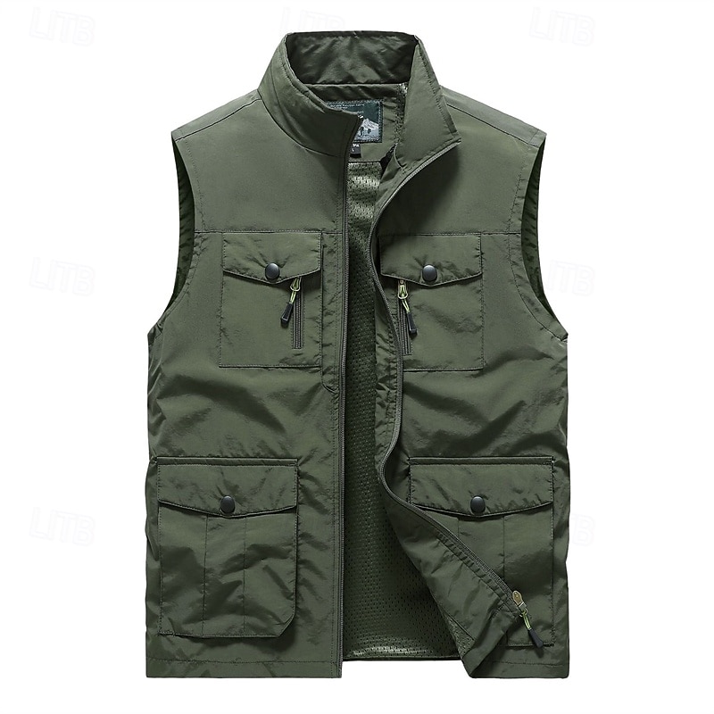 Homens Colete de pesca Colete de Trilha Inverno Outono Ao ar livre Térmico / Quente Leve Respirável Colete Caça Pesca Alpinismo Preto Verde Tropa Cáqui Cinzento de 2026 por $32.99 –P7