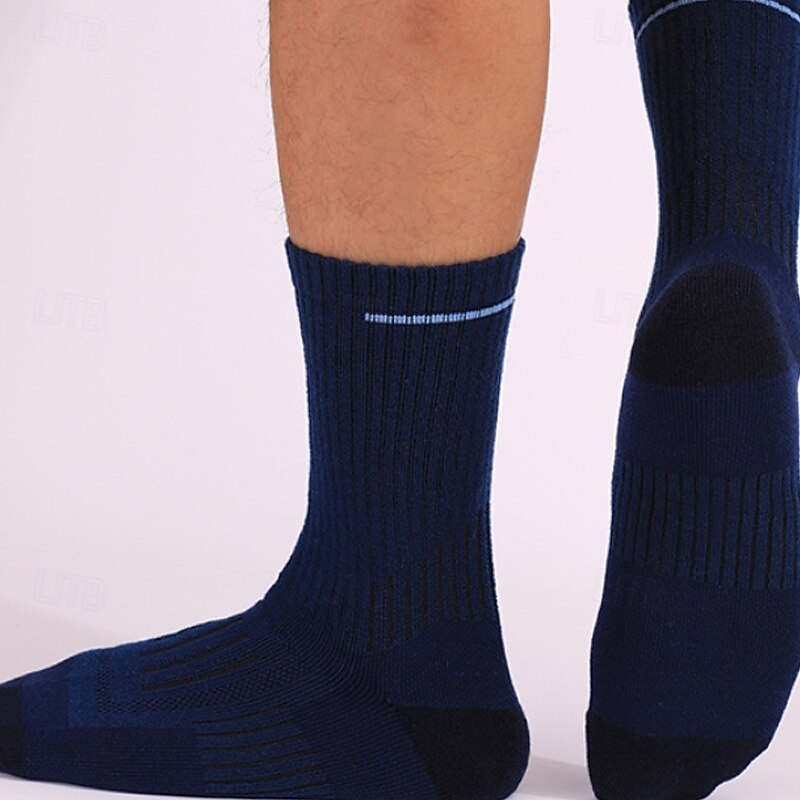 1 Par Hombre Mujer calcetines de lana merino Calcetines para correr Mantiene abrigado Transpirable Anti ampollas Grueso Al aire libre tripulación media Retazos Lana Merina Gris oscuro Negro Azul 2025 - $15.99 –P12