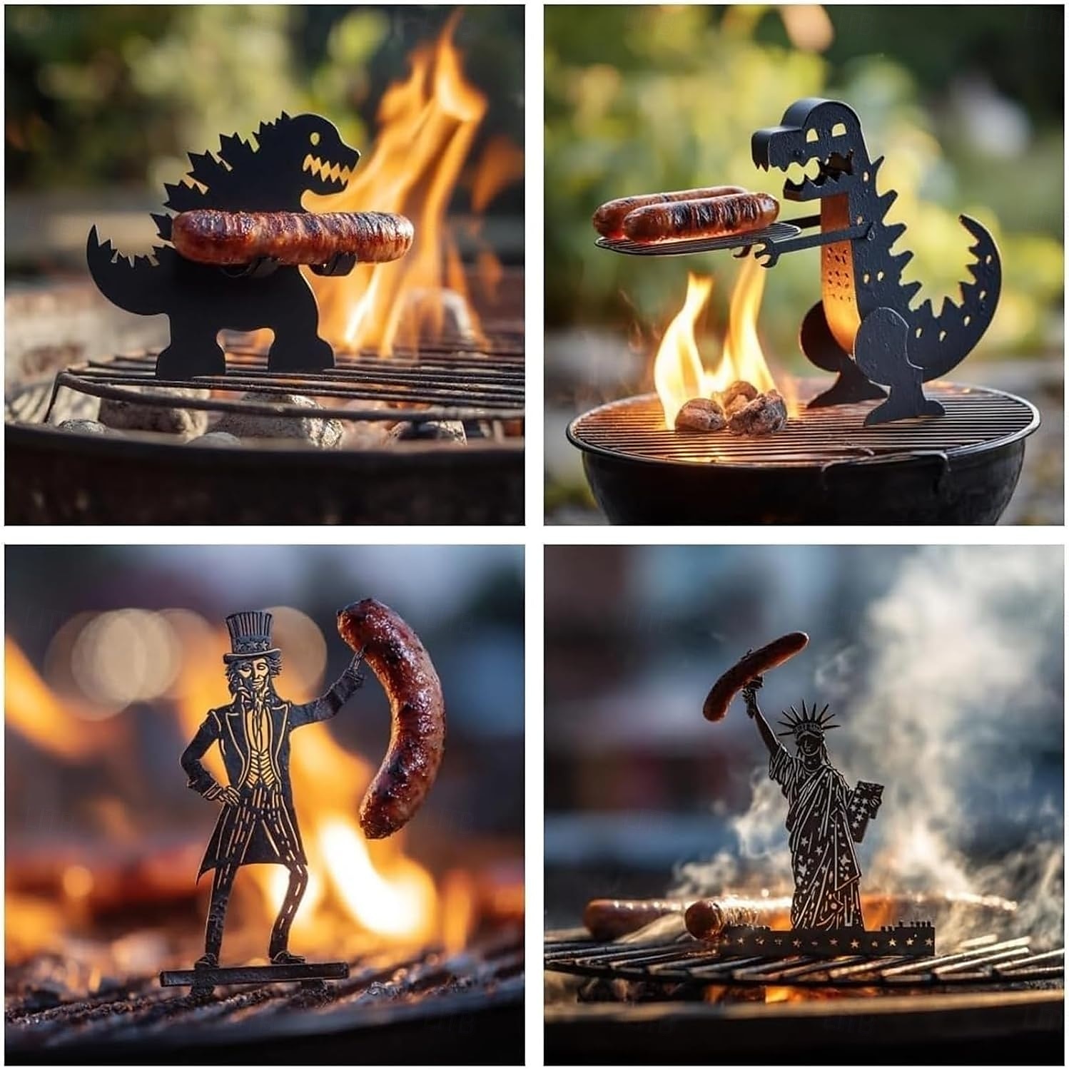 Funny Monster Grill, Monster Hotdog Roaster, Stainless Steel BBQ Skewer Set,Outdoor Cooking Camping Multifunctional Tool Parties 2025 - $10.99 –P1