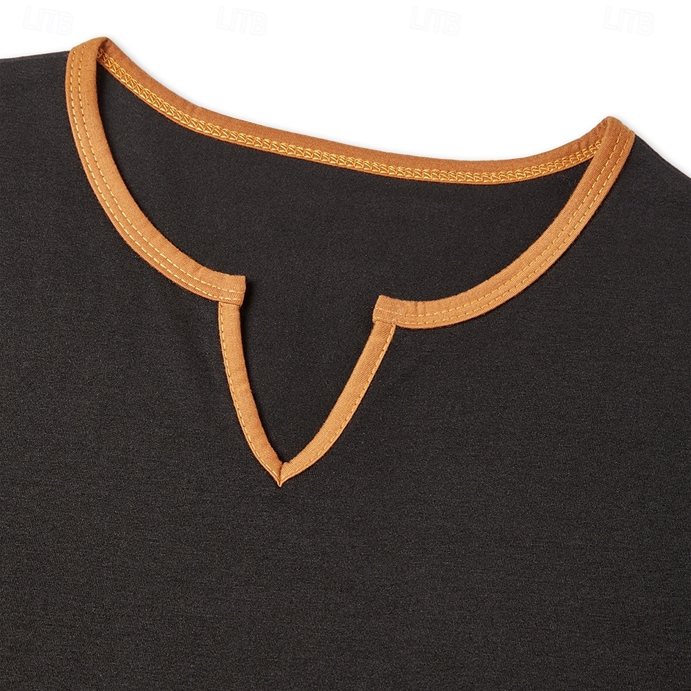 Men's T Shirt Tee Top Short Sleeve Short Sleeves V Neck Notched Summer Color Block Fashion Designer Basic Classic Style Vacation Street Going out White Black Navy Blue Top Tee for Men 2025 - $15.49 –P7