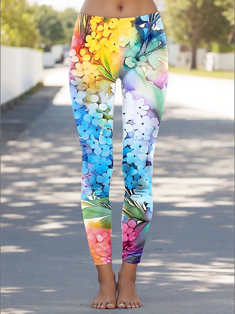 Femmes Leggings Vacances ancien Mode Longueur cheville Taille haute Fleuri Graphique Impression Doux Respirant Haute Élasticité Vacances Occasionnel Quotidien Rose Claire Bleu Orange Vert Ét de 2025 ? $19.99 –P2