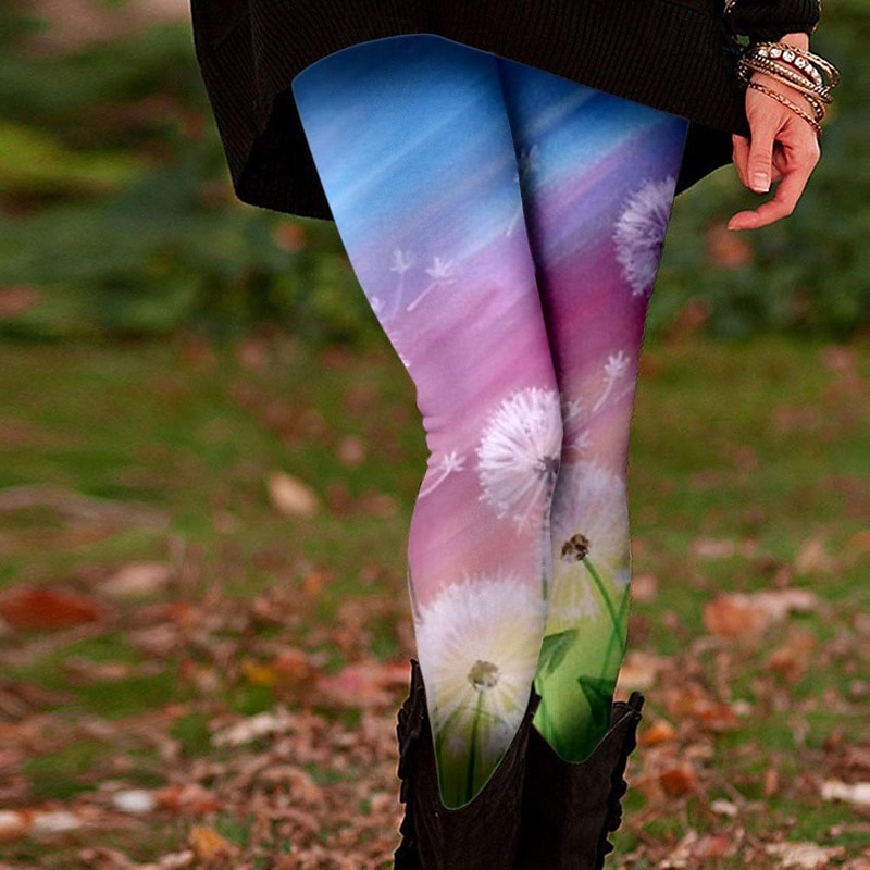 Damen Stoffhosen Leggings Gemütliche Leggings Streetwear Lässig Volle Länge Natürliche Taille Blume Elastischer Bund Druck Bequem Außenbereich Outdoor Urlaub Saphir Marineblau Marinenblau Schwarz 2026 - $19.99 –P10