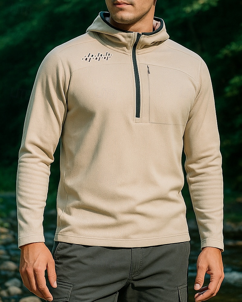 Men's Hoodie Polo Sweatshirt Hiking top Long Sleeve Hoodie Tee Tshirt Top Outdoor Quick Dry Lightweight Breathable Quarter-Zip Polyester Black White Royal Blue Tennis Golf Running 2025 - $26.39 –P3