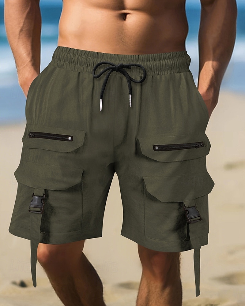 Per uomo Pantaloncini cargo Shorts Pantaloncini Estivi Coulisse Elastico in vita Multi-tasche Semplice Comodità Indossabile Lunghezza al ginocchio All'aperto Sport Quotidiano Moda Casual Nero Marrone del 2025 a $22.99 –P4