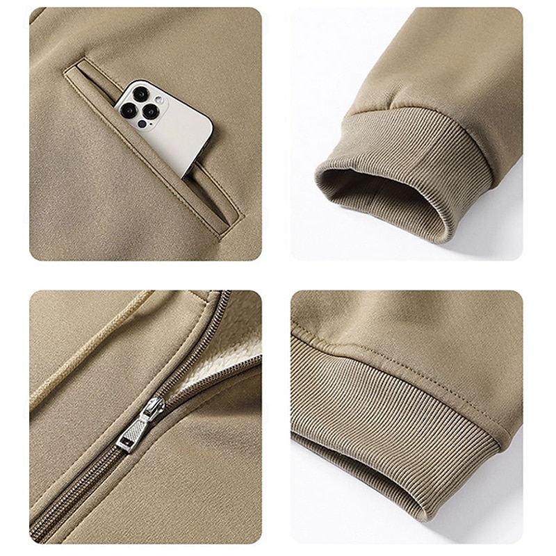 Per uomo Felpa con cappuccio Felpa con cappuccio e zip Felpa con cappuccio in pile Felpe con cappuccio spesse Giallo Verde militare Cachi Grigio Con Cappuccio Semplice Con zip Tasca Lavoro Sport del 2025 a $31.99 –P5