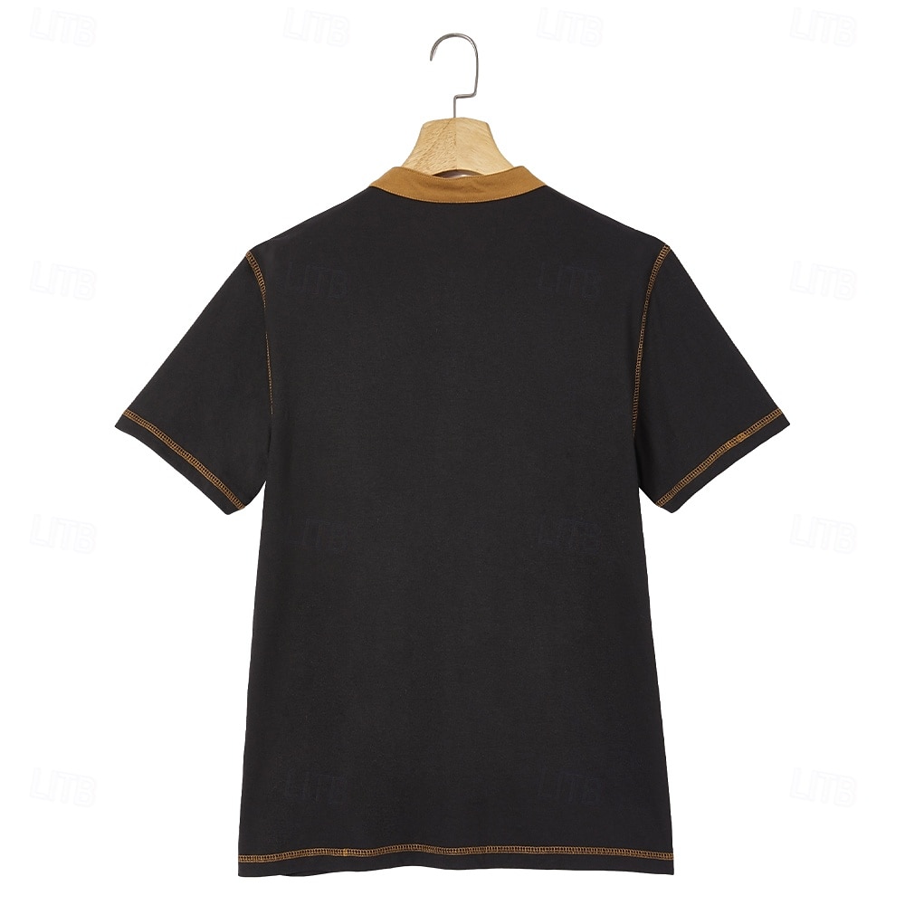 Per uomo Maglia Henley Maglietta Maniche Corte Patchwork Moda Designer Essenziale Doppio spago Cuciture a contrasto Linee decorative abbinate ai colori Henley Vacanza Streetwear Casuale Estate Tutte del 2025 a $19.99 –P5