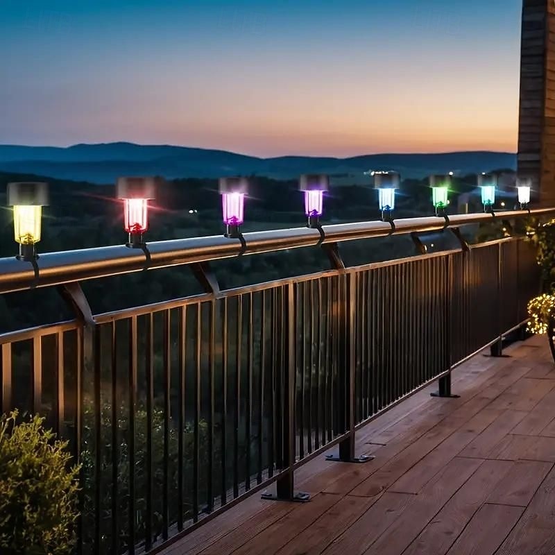10 peças de luzes solares para piscina rgb que mudam de cor, luzes solares para cerca, luzes noturnas para piscina, para festas de verão, piscina, jardim, iluminação e decoração de 2026 por $22.99 –P5
