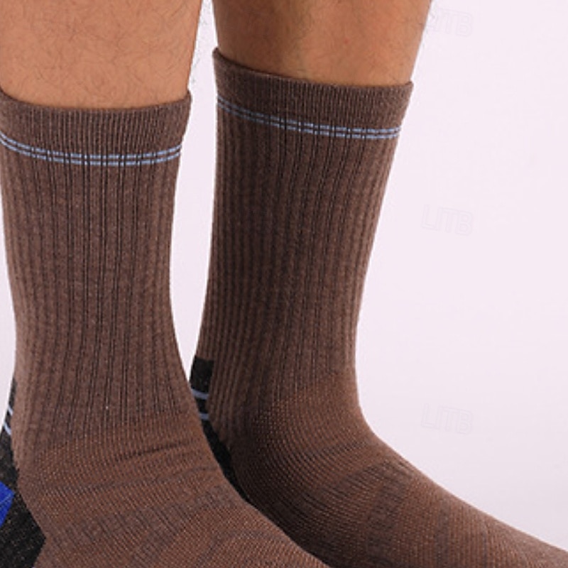 1 Par Hombre calcetines de lana merino Calcetines de senderismo Calcetines para correr Mantiene abrigado Transpirable Anti ampollas Grueso Invierno Al aire libre tripulación de cuarto Retazos Lana 2025 - $11.49 –P8