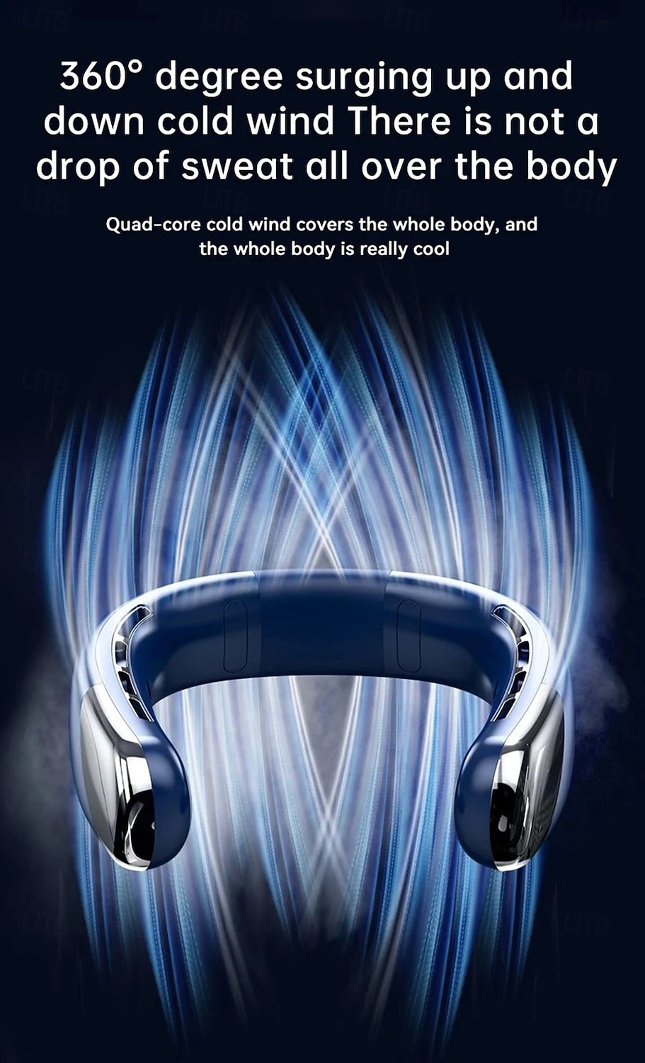 Nekventilator 10000 mAh mini bladeless stille nekbandventilator USB oplaadbaar LED digitaal display 5e versnelling luchtkoeler 2025 - $31.99 –P6
