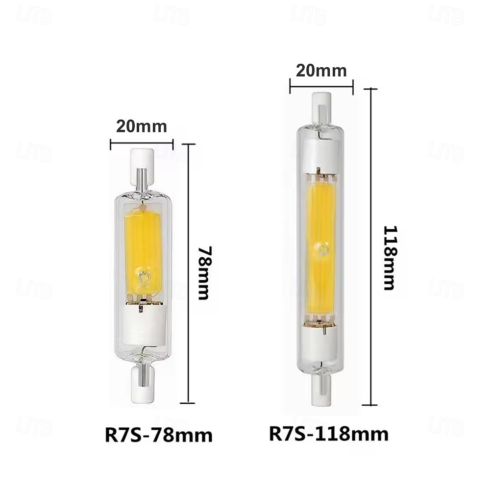 R7S LED-buislampen 220V 78mm 118mm diep dimbare lampen 10W 20W dubbele fitting T3 LED-vervanging voor halogeenlamp 2 stuks 2026 - $57.03 –P3