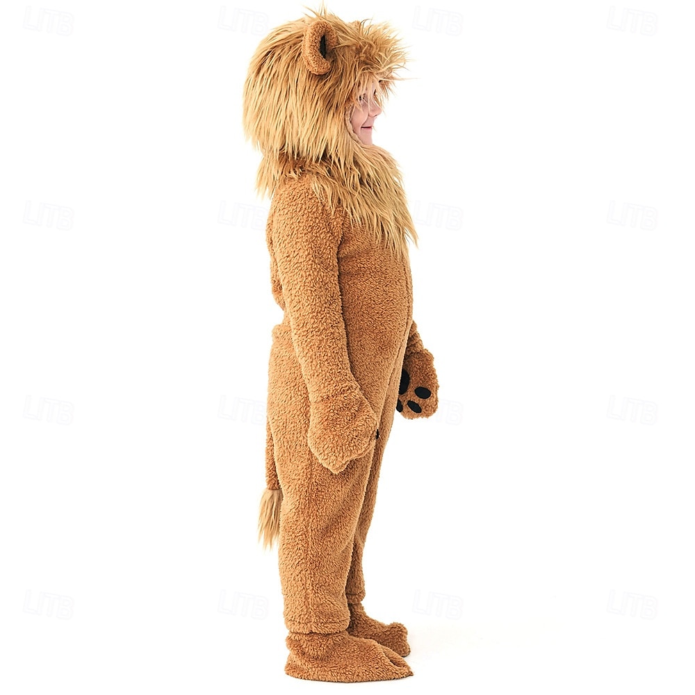 Animal Leu Carnaval Costum Pijamale Kigurumi Onesies Basme Drăguţ Pentru copii Băieți Fete Halloween Carnaval Ziua Mondială a Cărții Performanță Îmbrăcăminte educativă Ținute pentru evenimente școlare 2025 - $63.99 –P4