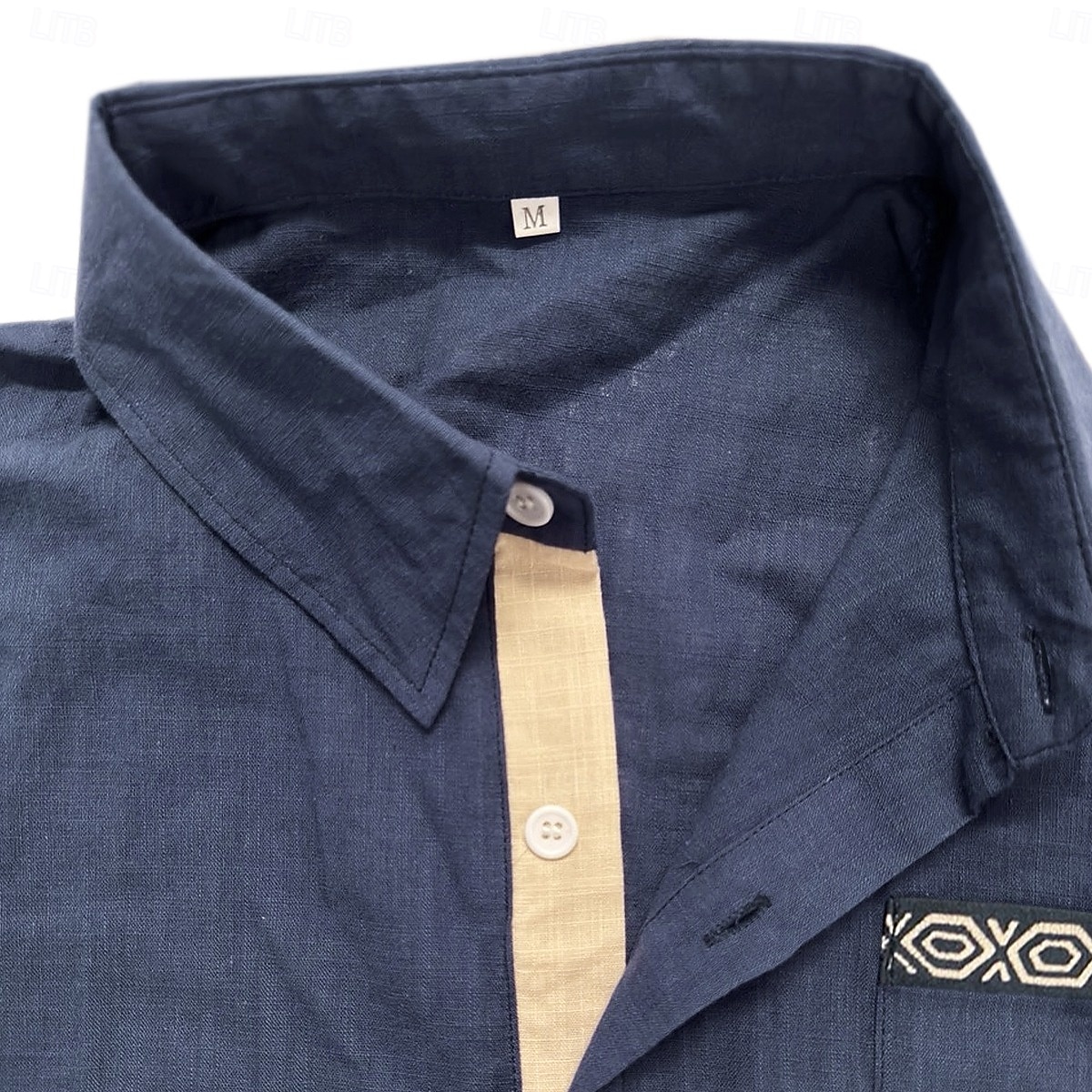 Men's Shirt Linen Shirt Summer Shirt Beach Shirt Button Up Shirt Tribal Casual Holiday Black Navy Blue Green Khaki Short Sleeve Turndown Summer Clothing Apparel Front Pocket 2026 - $26.99 –P8