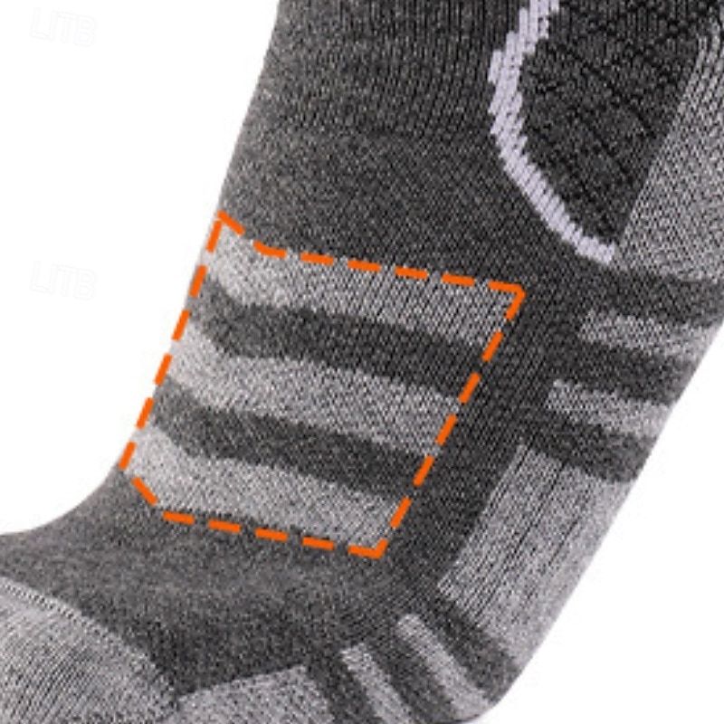 1 Pair Men's Women's merino wool socks Hiking Socks Sports Socks Thermal Warm Breathable Anti Blister Thick Outdoor Over The Calf Patchwork Merino Wool Dark Grey Black Pink for Ski / Snowboard 2025 - $17.59 –P8