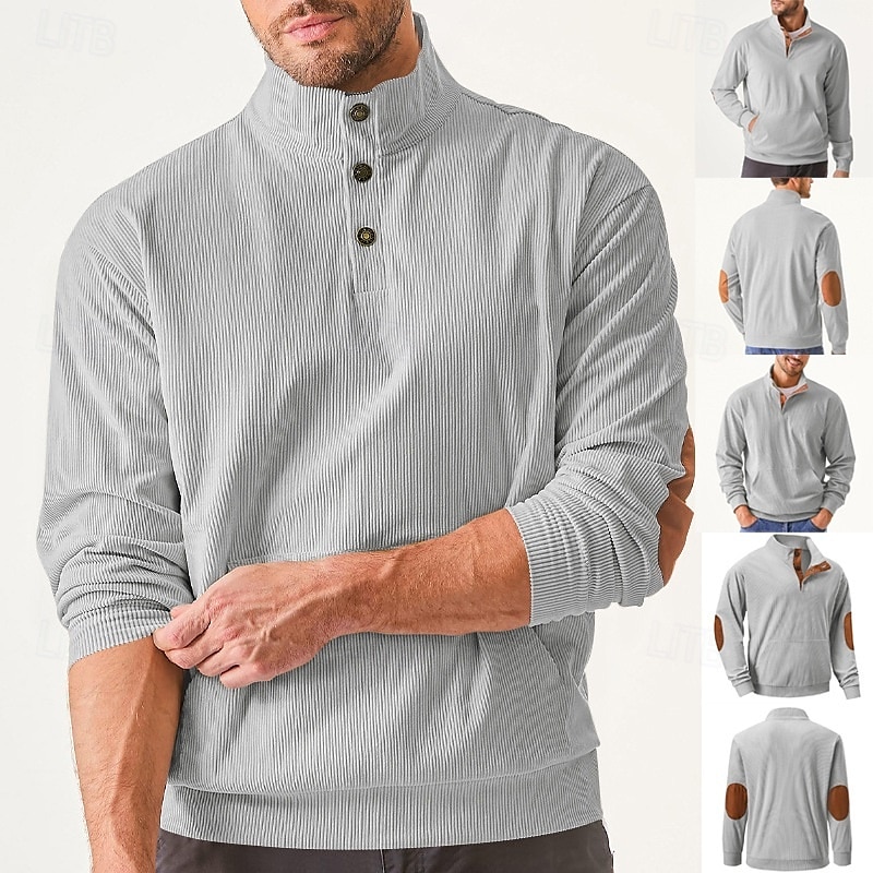 Men's Sweatshirt Button Up Hoodie Apricot Black Army Green Light Grey Coffee Standing Collar Plain Pocket Front Pocket Sports & Outdoor Casual Daily Streetwear Cool Sportswear Spring &  Fall Clothing 2025 - $30.99 –P1
