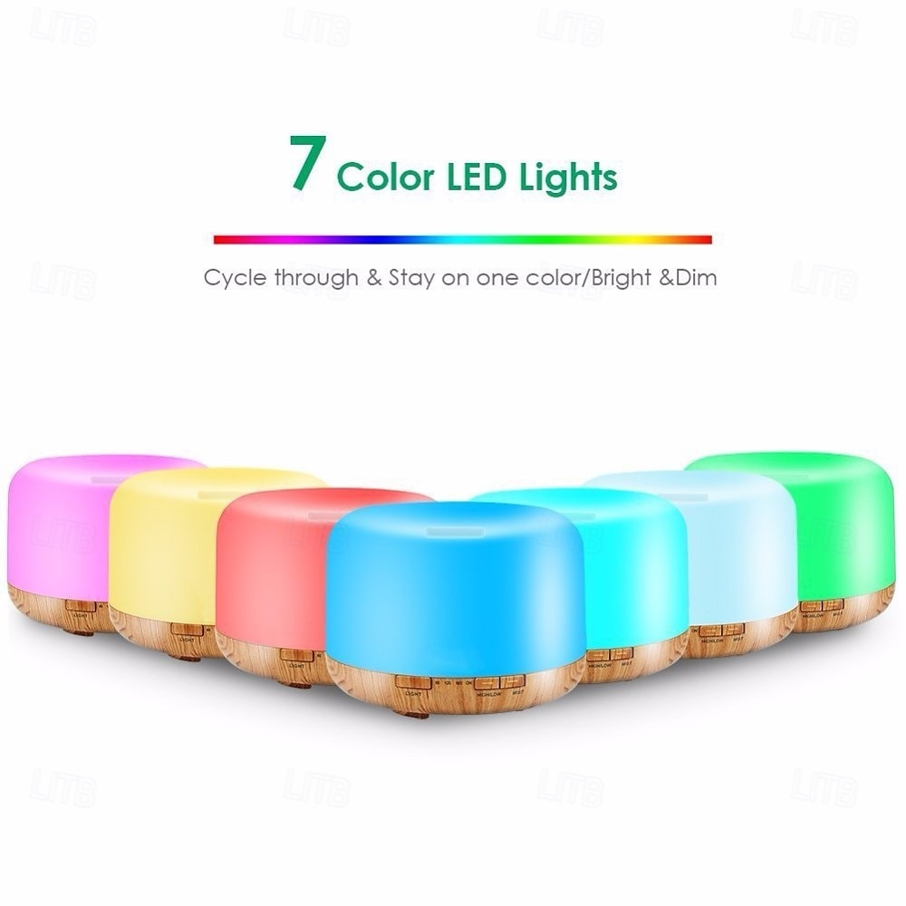 aromaterapi essensiell olje hjemmediffuser med fjernkontroll, 300 ml stor rom kjølig tåke luftfukter, 8 timer stille drift, timer, 7 farger LED natt natt, egnet for hjem, yoga 2025 - $31.99 –P5
